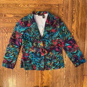 Chico's Vibrant Patterned Blazer Jacket